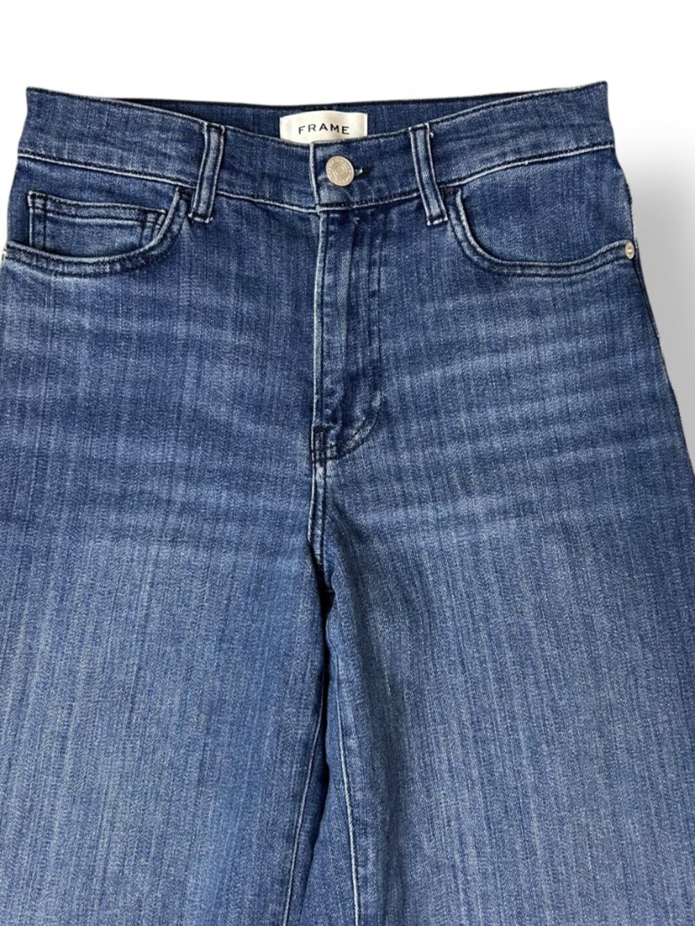 Frame Le Slim Palazzo High-Rise Wide Leg Medium Wash Jeans Size 26 - Picture 3 of 5